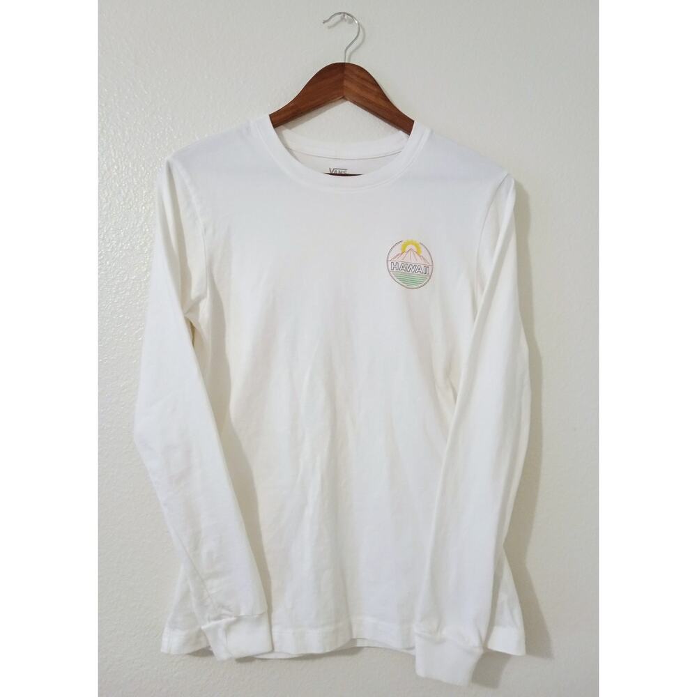 VANS Off The Wall White Long Sleeve Hawaii Edition Volcano SZ S RARE